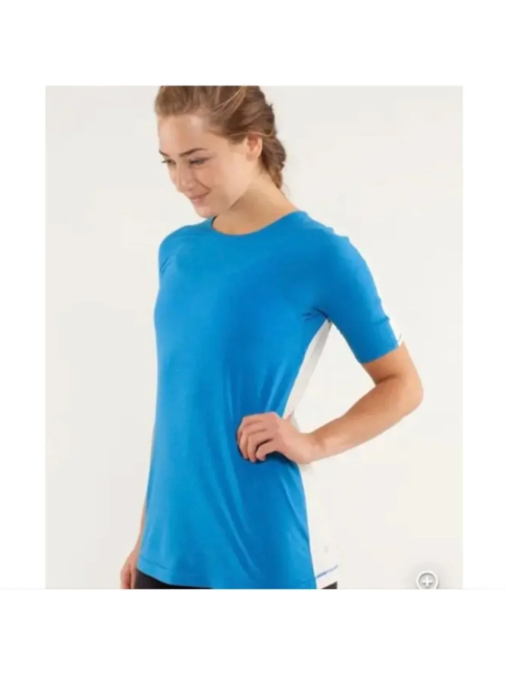 Lululemon Devotion Short Sleeve Tee Beaming Blue / Heathered Polar Cream